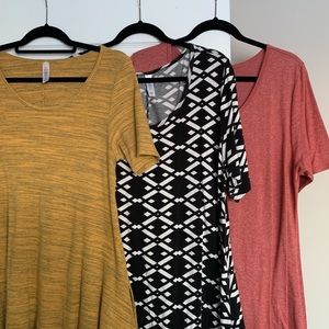 3 Lularoe Perfect T XL solids and black and white